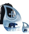 10-inch Polar Bear Urn with Cross Drop Design
