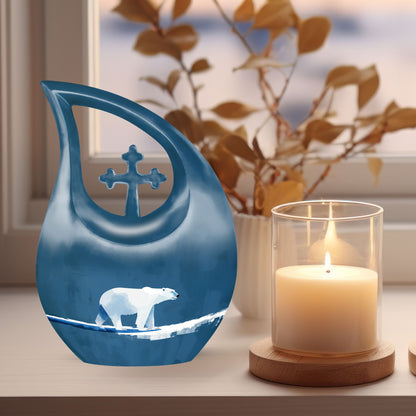 10-inch Polar Bear Memorial Ur