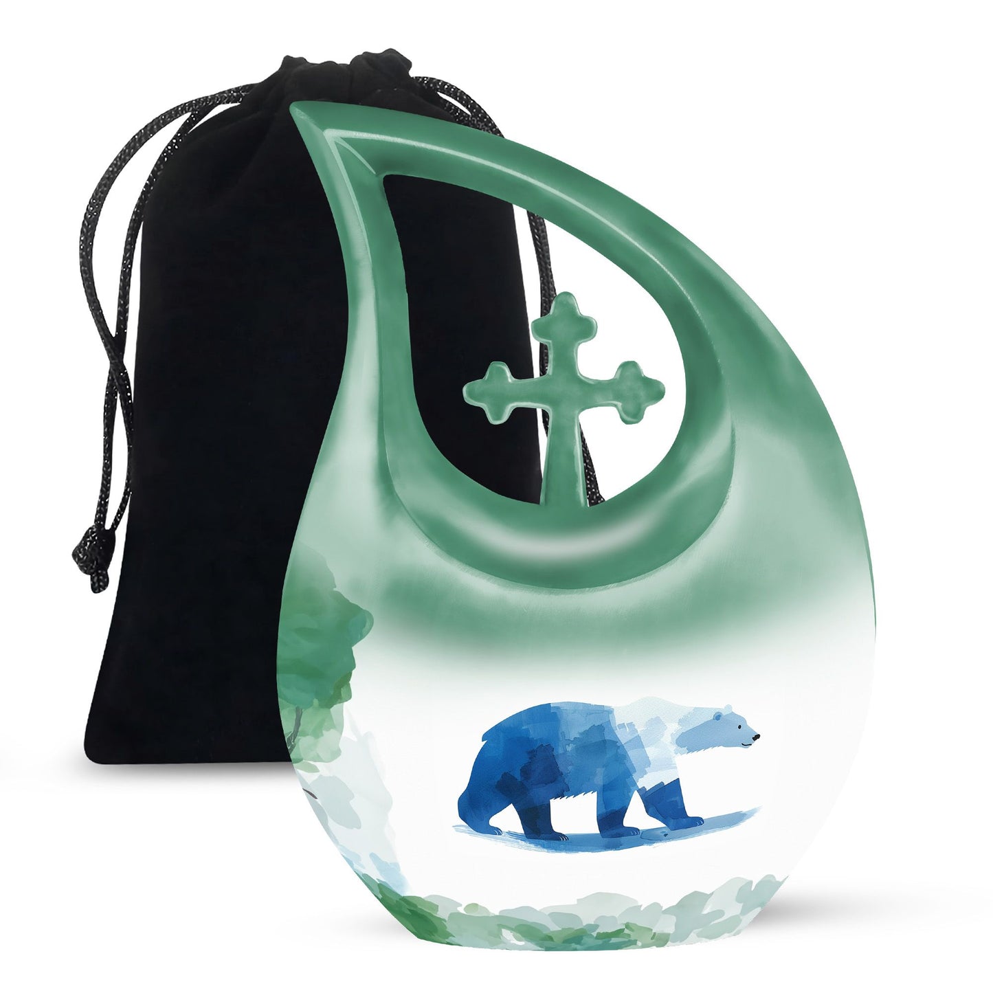 10-inch Polar Bear Memorial Urn for Ashes