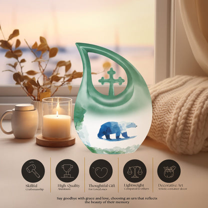 10-inch Polar Bear Memorial Urn for Ashes