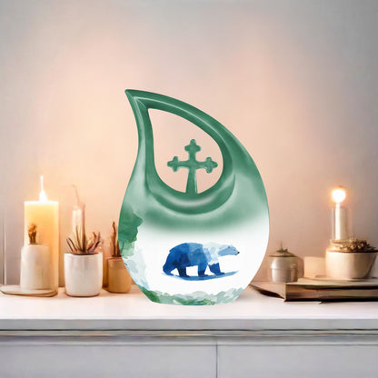 10-inch Polar Bear Memorial Urn for Ashes