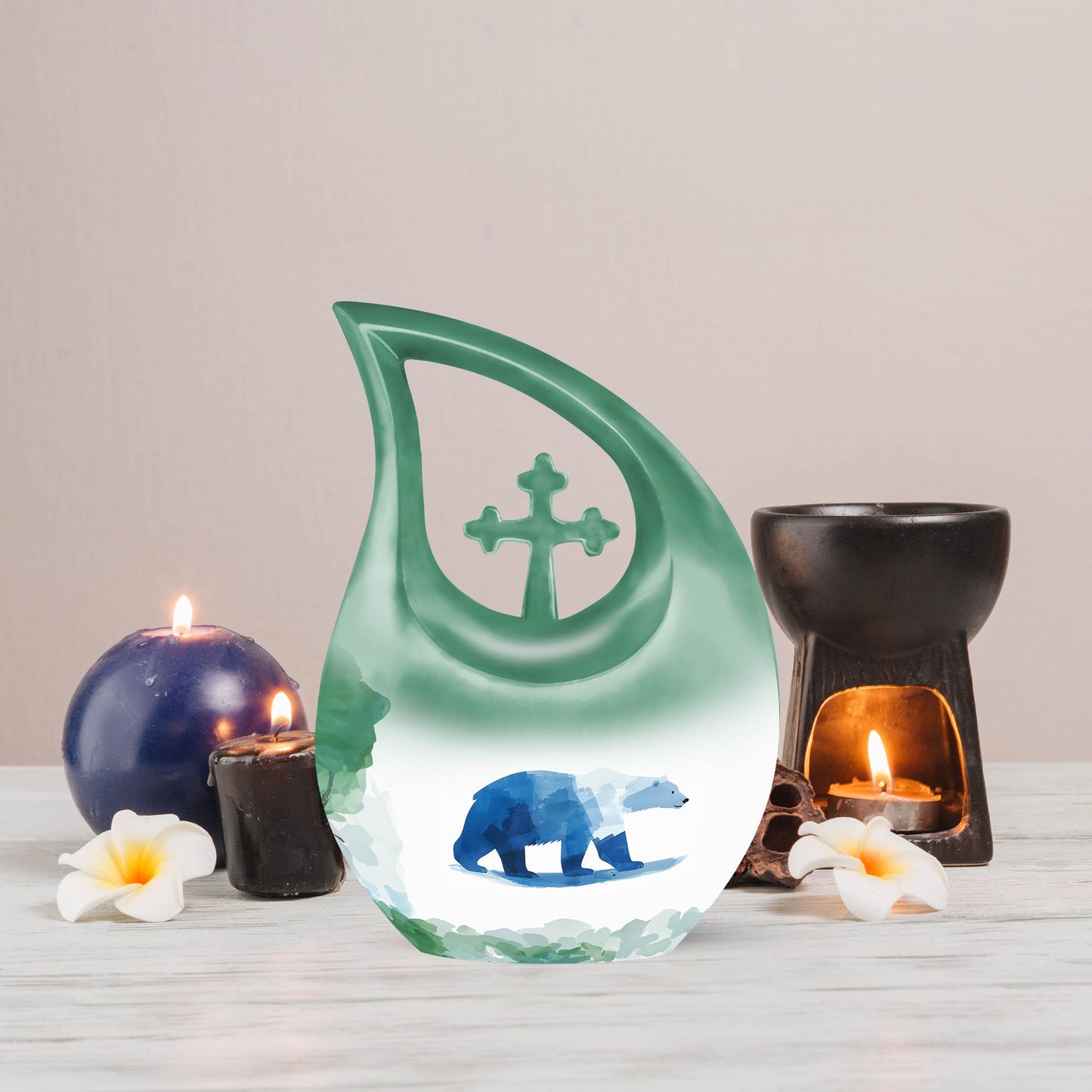 10-inch Polar Bear Memorial Urn for Ashes