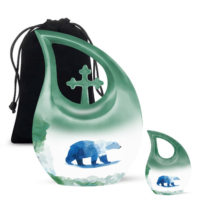 10-inch Polar Bear Memorial Urn for Ashes