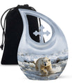 10-inch Polar Bear Mini Urn.