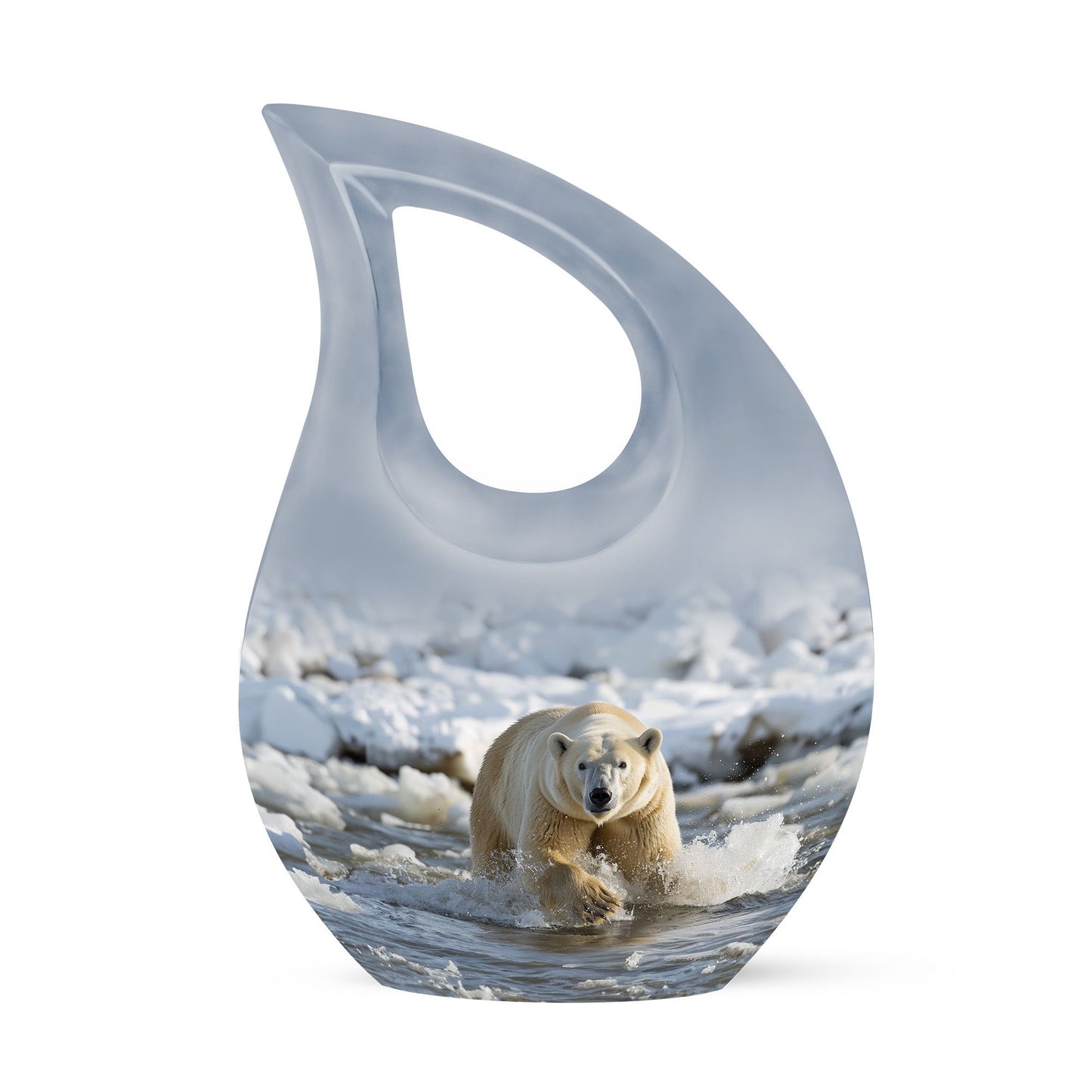 10-inch Polar Bear Mini Urn.