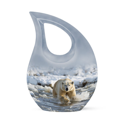 10-inch Polar Bear Mini Urn.
