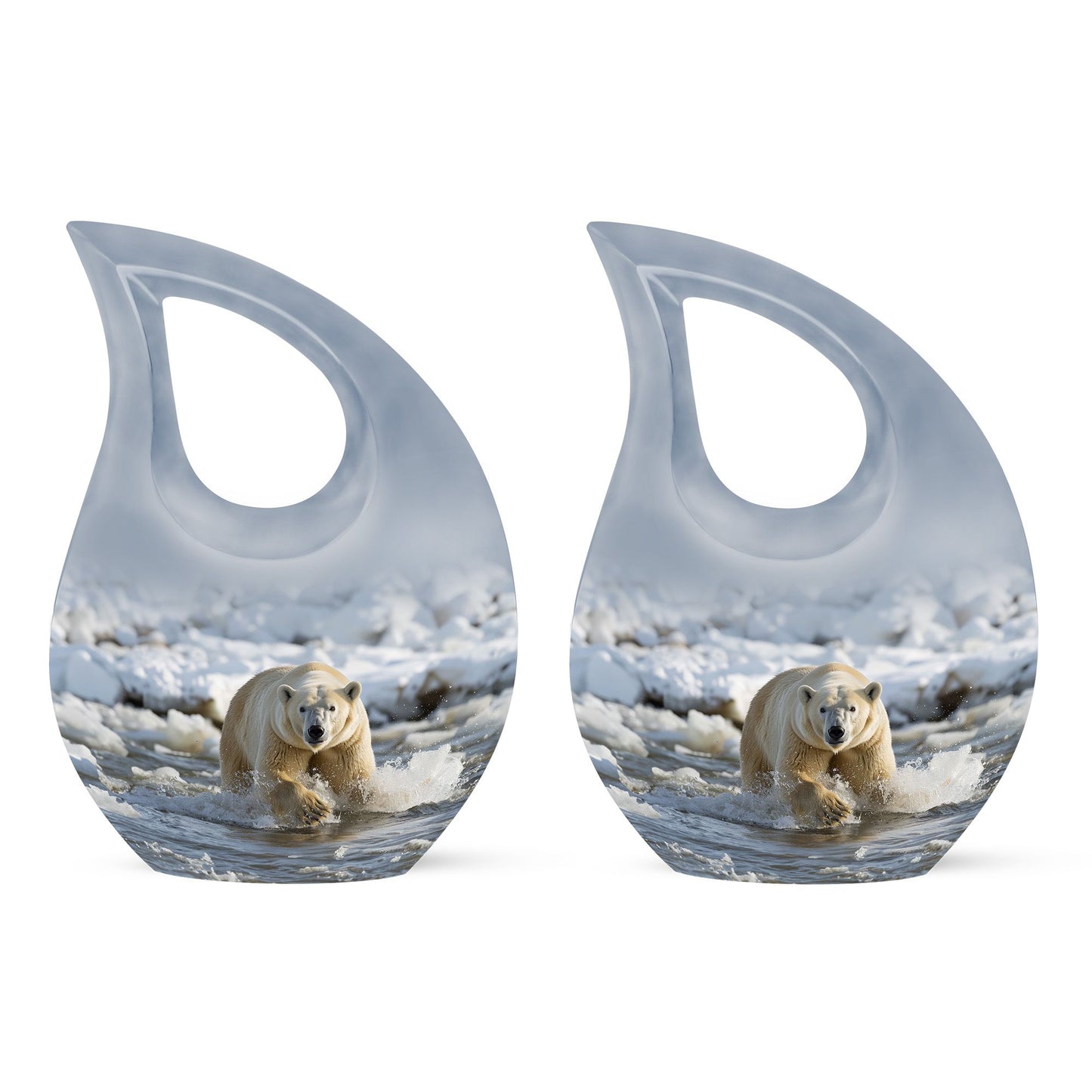 10-inch Polar Bear Mini Urn.