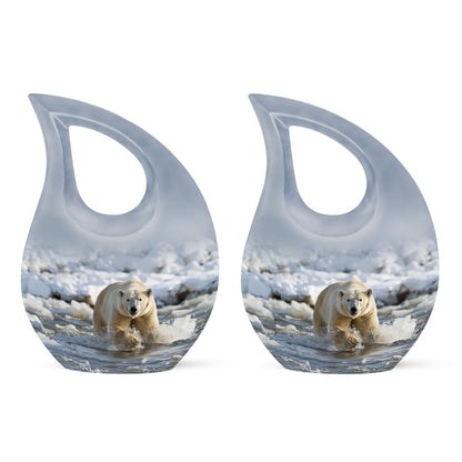 10-inch Polar Bear Mini Urn.