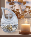10-inch Polar Bear Mini Urn.