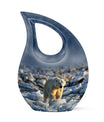 Polar Bear Themed 10 Inch Aluminium Memorial Urn