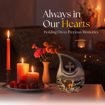 Polar Bear Themed 10 Inch Aluminium Memorial Urn