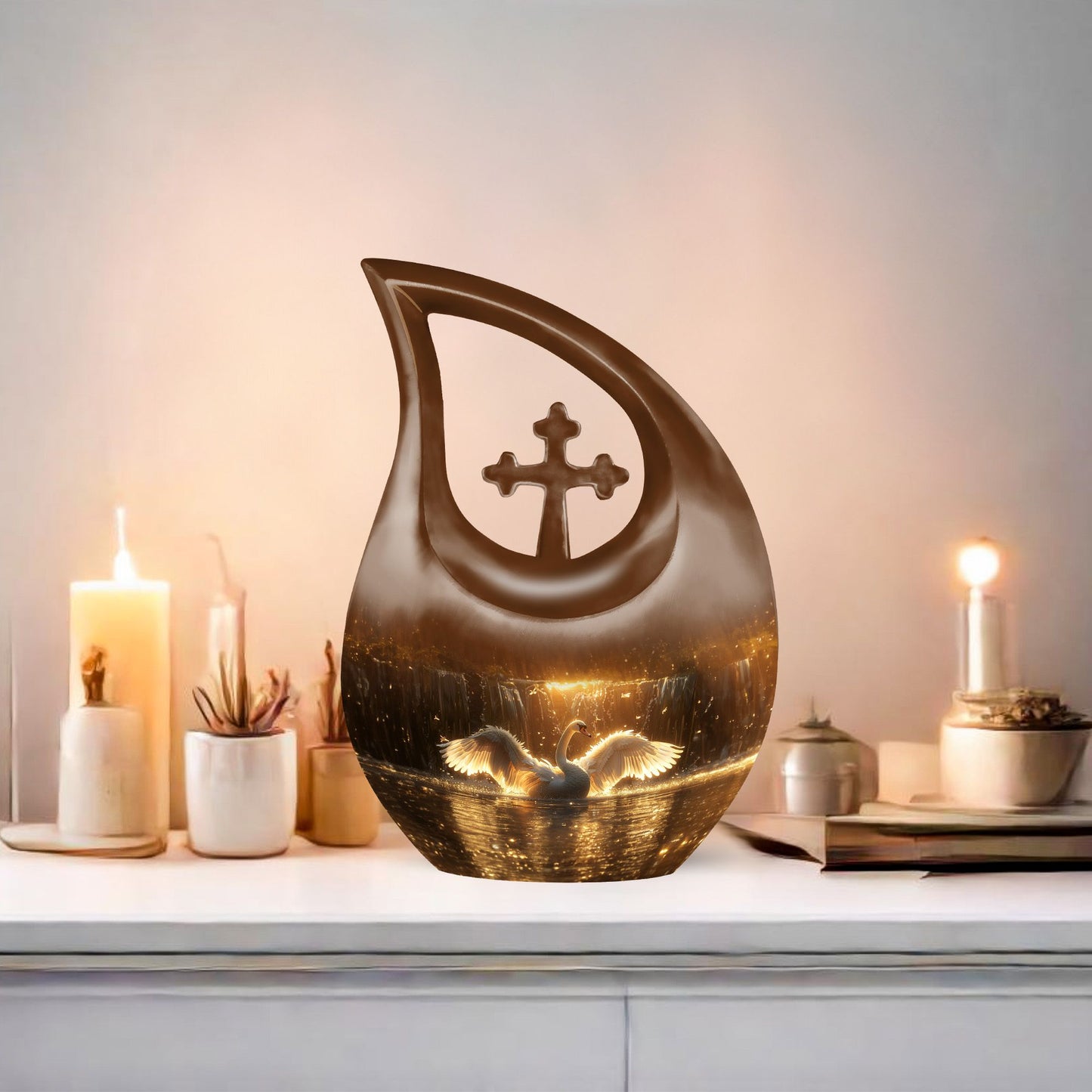 10-inch Swan Cremation and Burial Urn.
