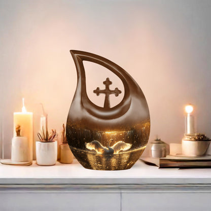 10-inch Swan Cremation and Burial Urn.