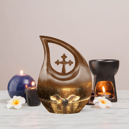 10-inch Swan Cremation and Burial Urn.