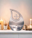 10-inch Swan Urn with Cross Drop Design