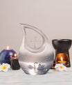 10-inch Swan Urn with Cross Drop Design