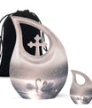 10-inch Swan Urn with Cross Drop Design