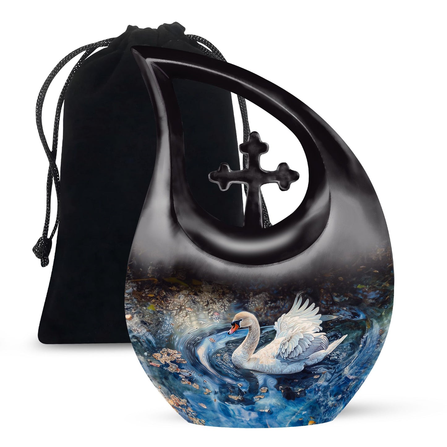 Swan Theme Large Urn 10 Inch