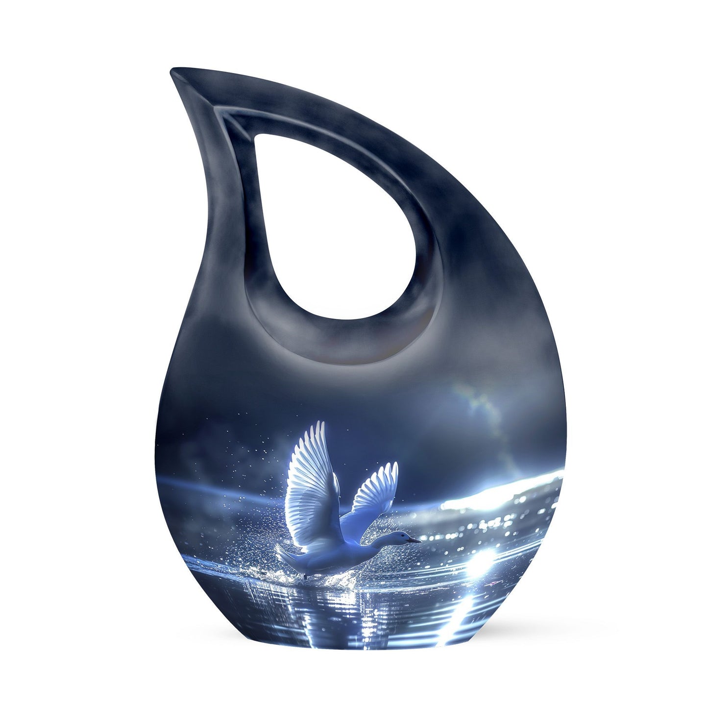 10-inch Swan Themed Cross Drop Keepsake Urn