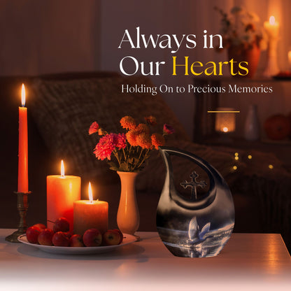 10-inch Swan Themed Cross Drop Keepsake Urn
