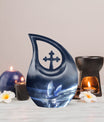 10-inch Swan Themed Cross Drop Keepsake Urn