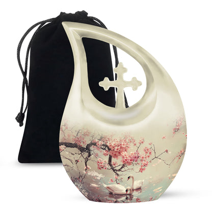 Swan Theme Large Urn 10 Inch