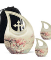 Swan Theme Large Urn With 2 Keepsake Urn