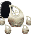 Swan Theme Large Urn With 4 Keepsake Urn