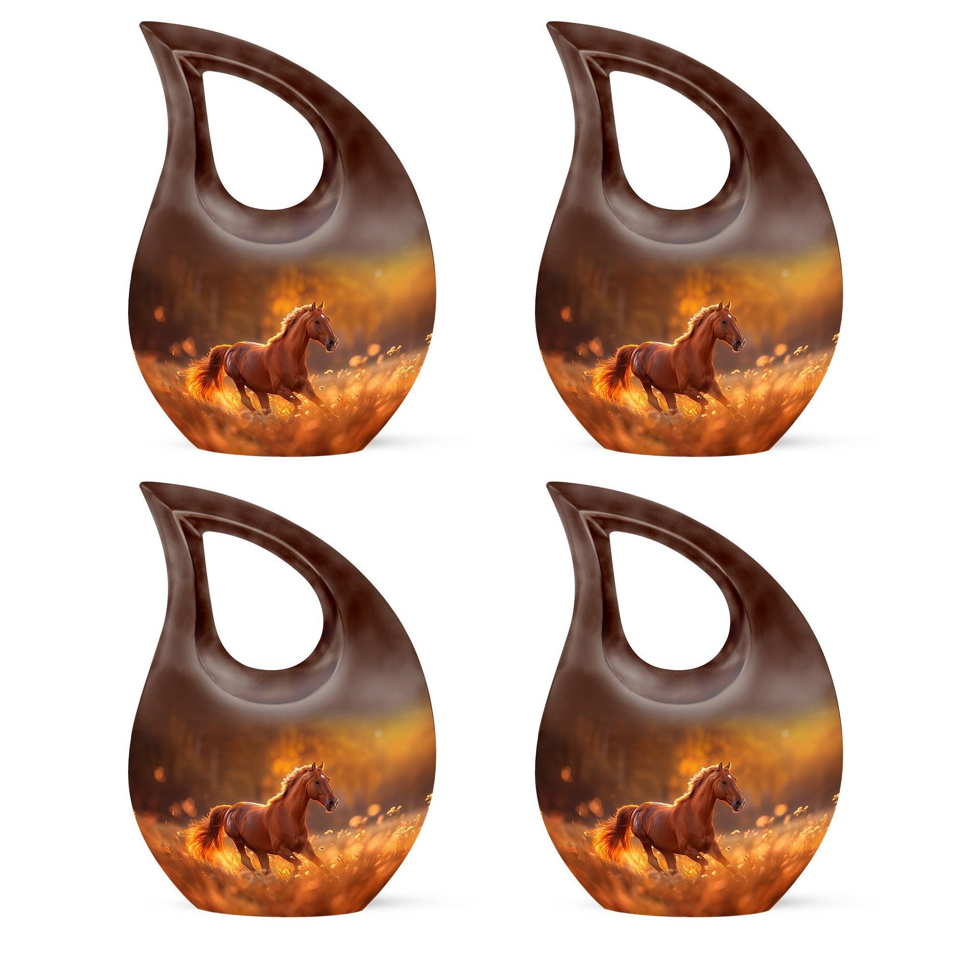 10-inch Running Horse Cross Drop Design Memorial Urn