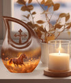 10-inch Running Horse Cross Drop Design Memorial Urn