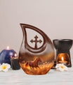 10-inch Running Horse Cross Drop Design Memorial Urn