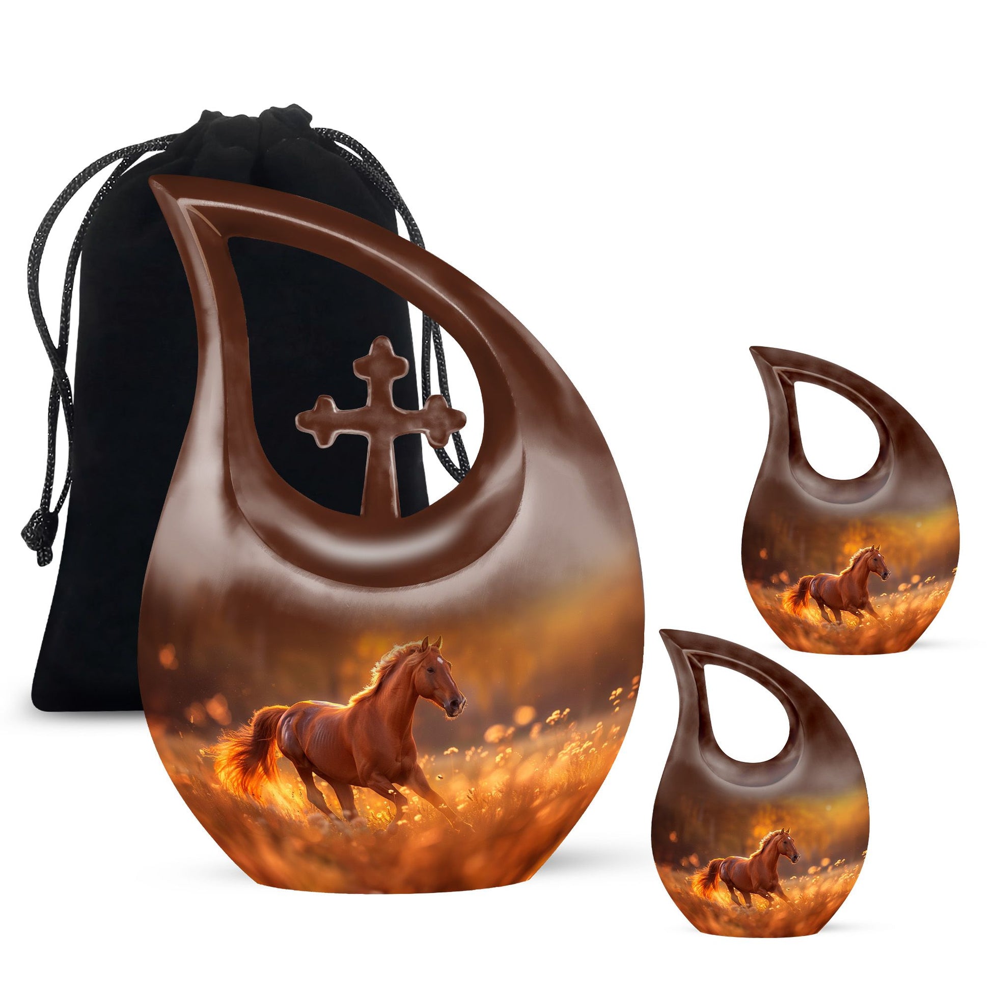 Running Horse Cremation Urn - Adult Urns For Human Ashes For Men & Women