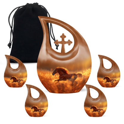 Personalized Horse Cremation Urn for Adult - 10-inch, 200 cu in - Yatskia