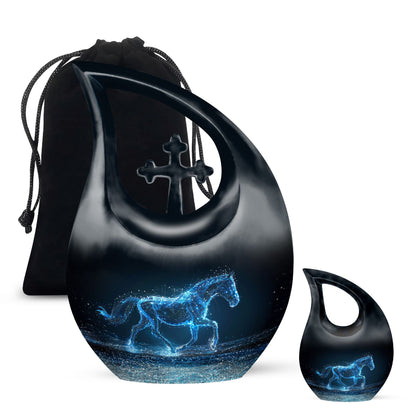 Personalized Horse Cremation Urn for Adult - 10-inch, 200 cu in - Yatskia