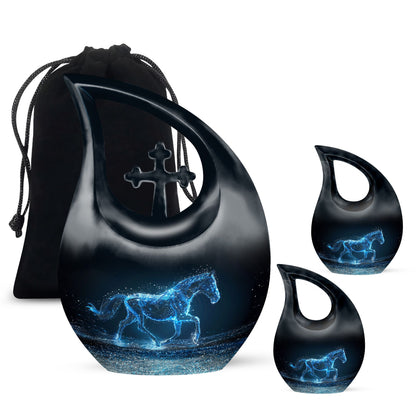 Running Horse Cross Drop affordable cremation urn