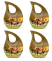 Runing Horse Theme 3 Inch Keepsake Pack of 4