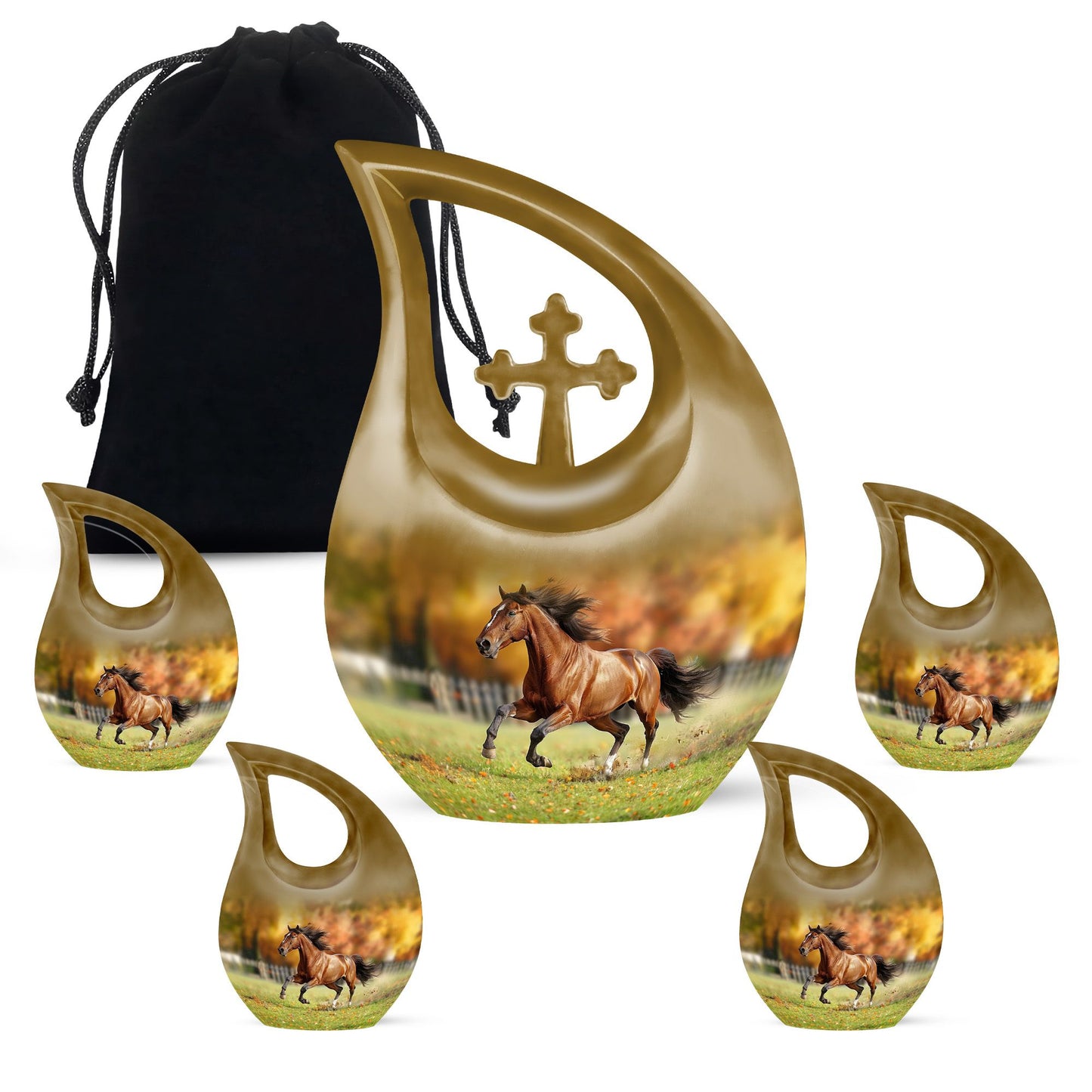 Personalized Horse Memorial Urn for Loved One - 10-inch, 200 cu in - Yatskia