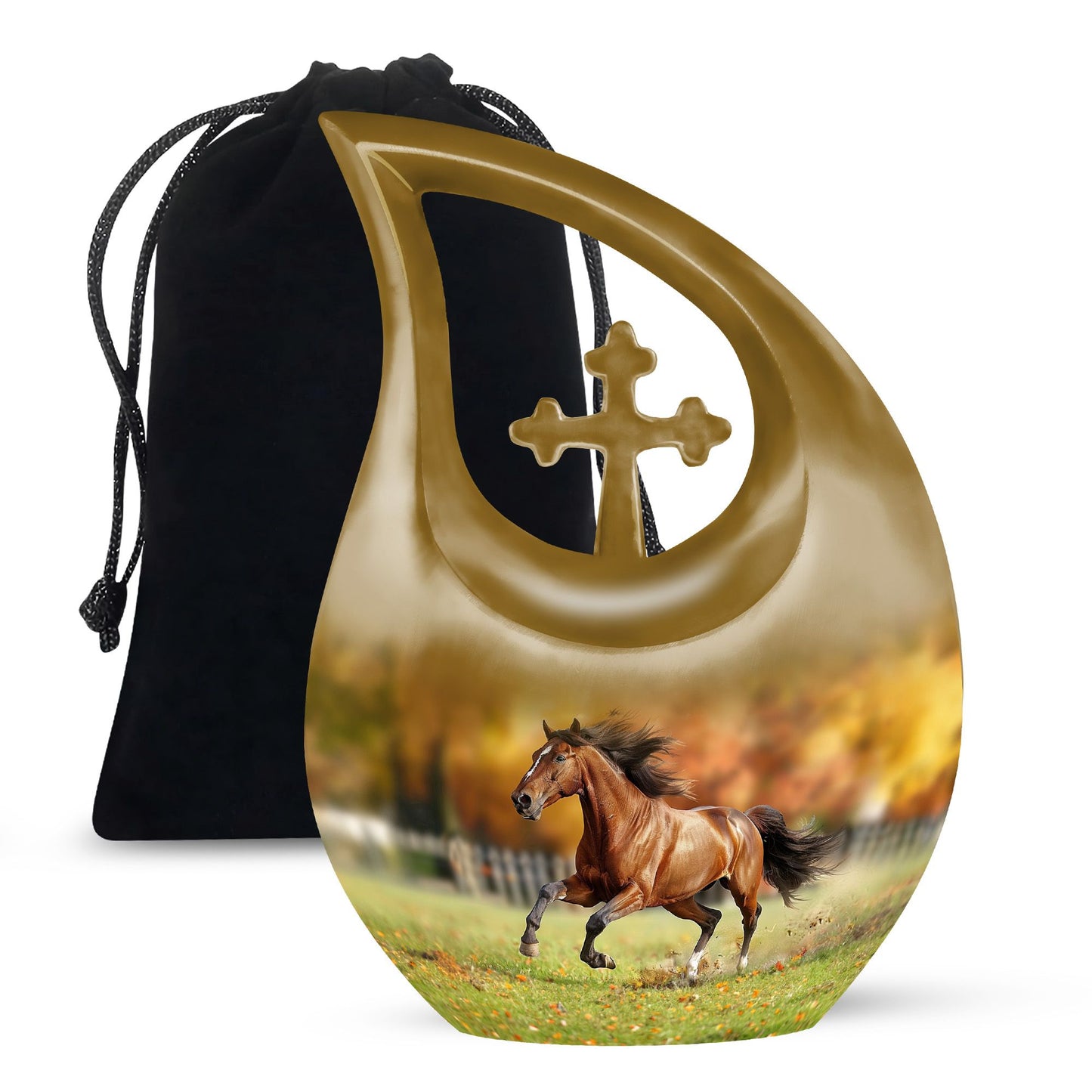 Personalized Horse Memorial Urn for Loved One - 10-inch, 200 cu in - Yatskia