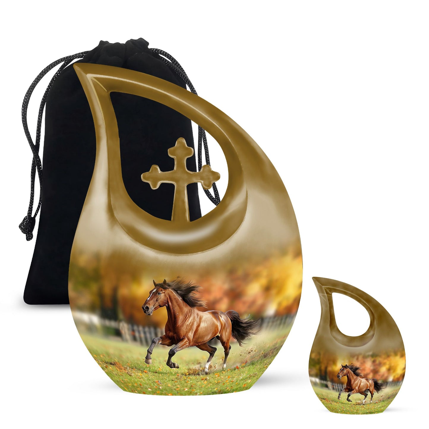 Personalized Horse Memorial Urn for Loved One - 10-inch, 200 cu in - Yatskia
