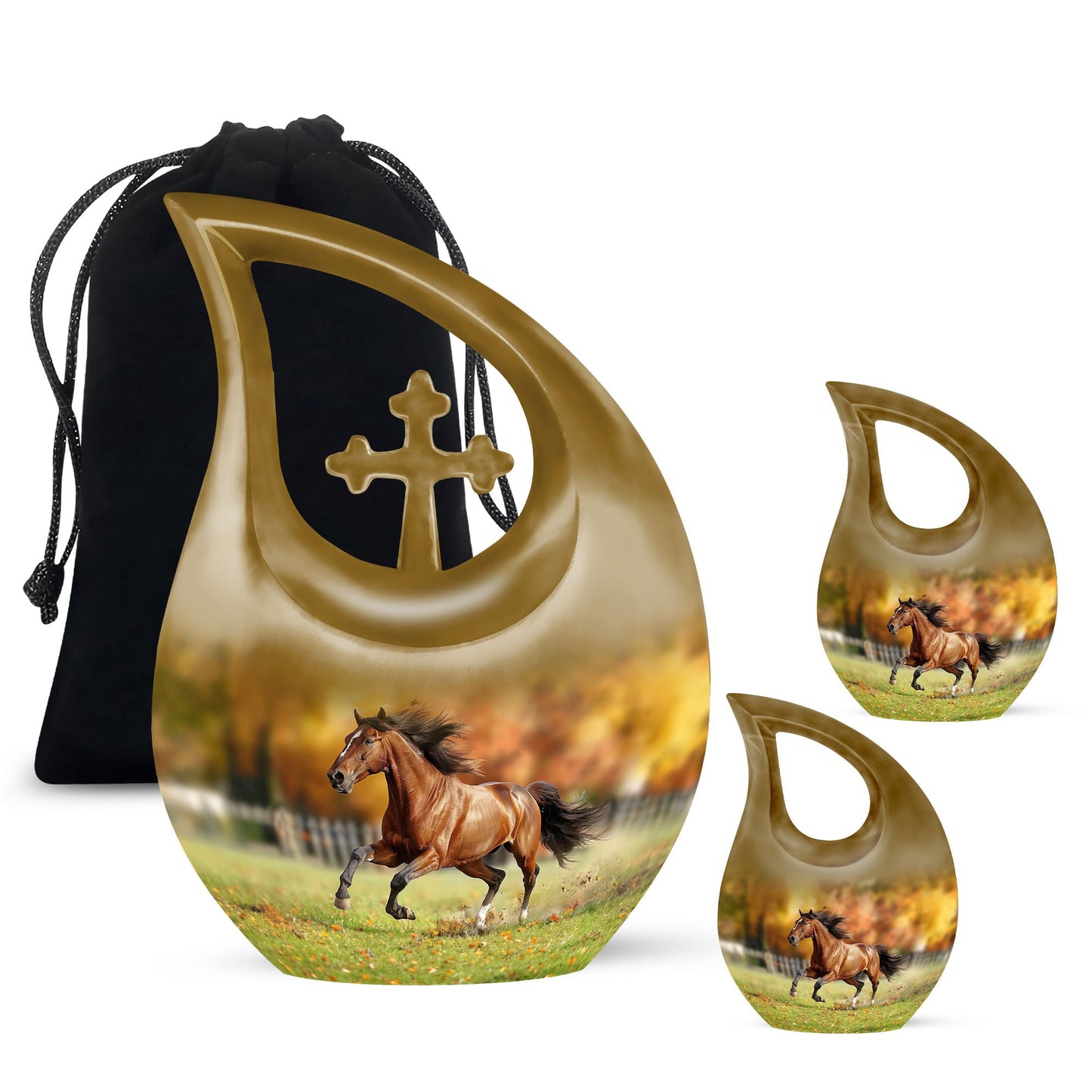 Personalized Horse Memorial Urn for Loved One - 10-inch, 200 cu in - Yatskia