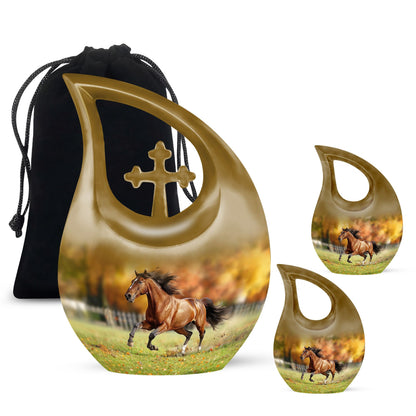 Personalized Horse Memorial Urn for Loved One - 10-inch, 200 cu in - Yatskia