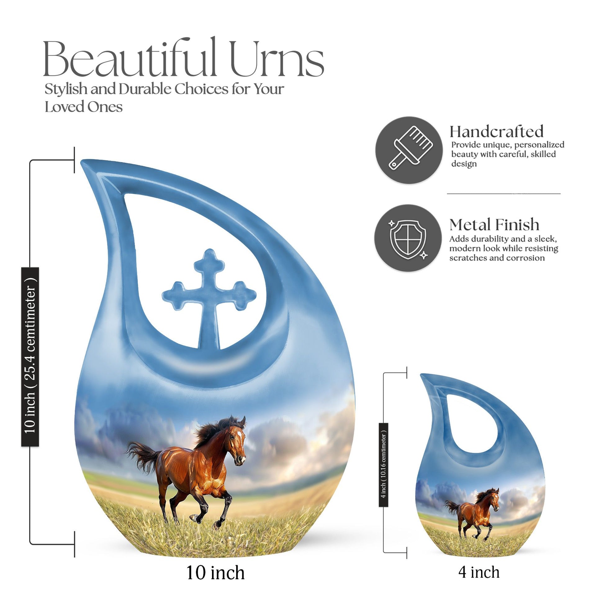 10-inch Running Horse urn