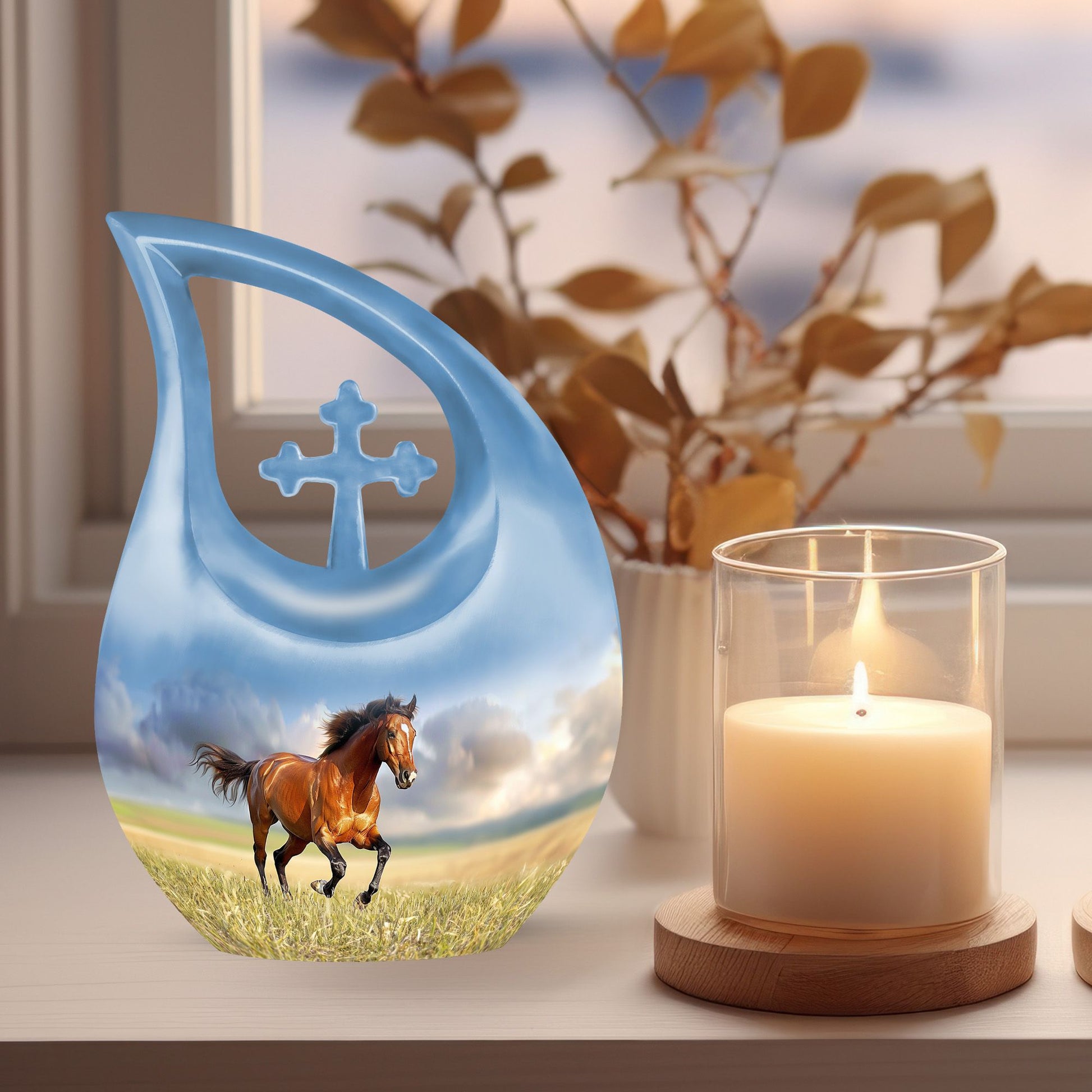 10-inch Running Horse urn