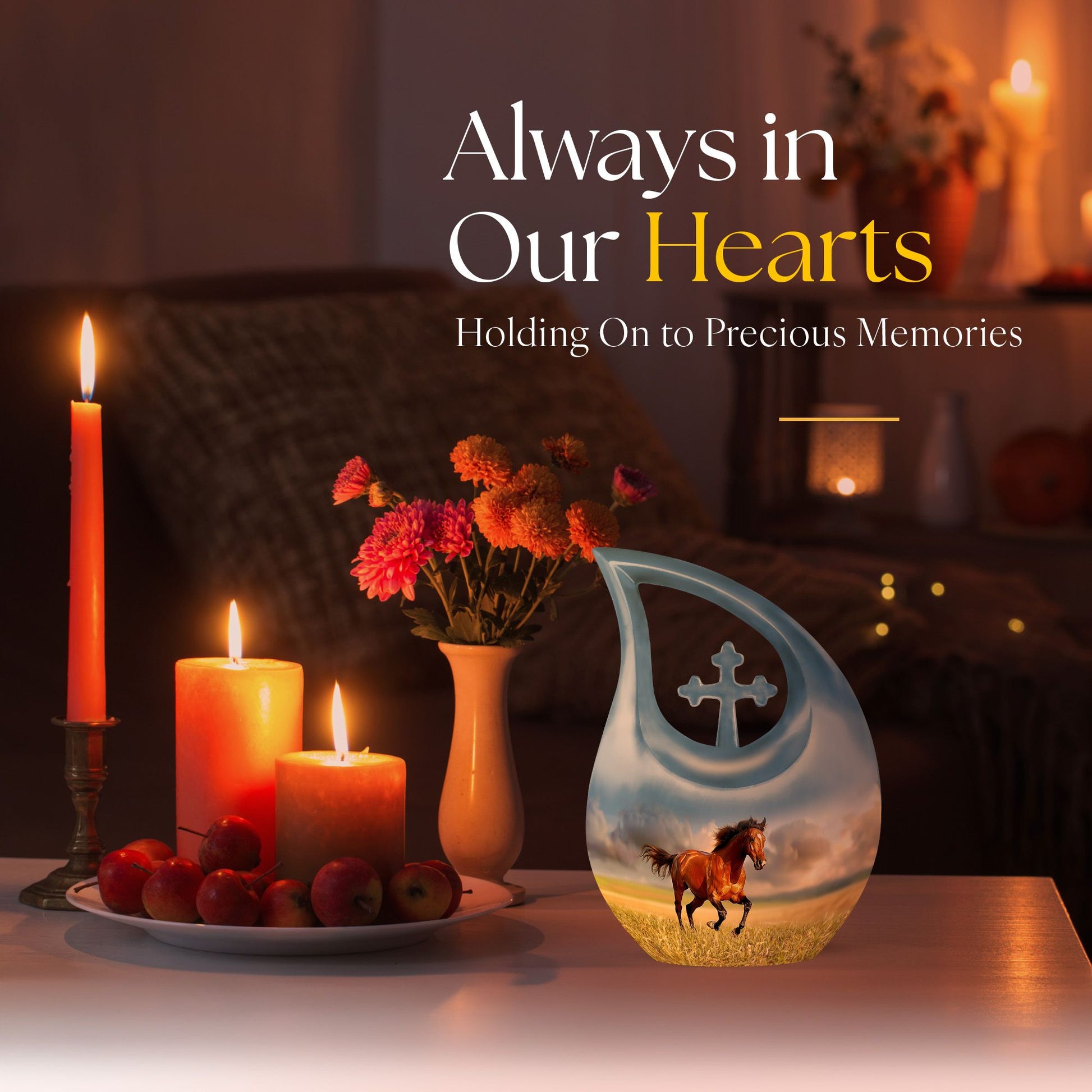 10-inch Running Horse urn