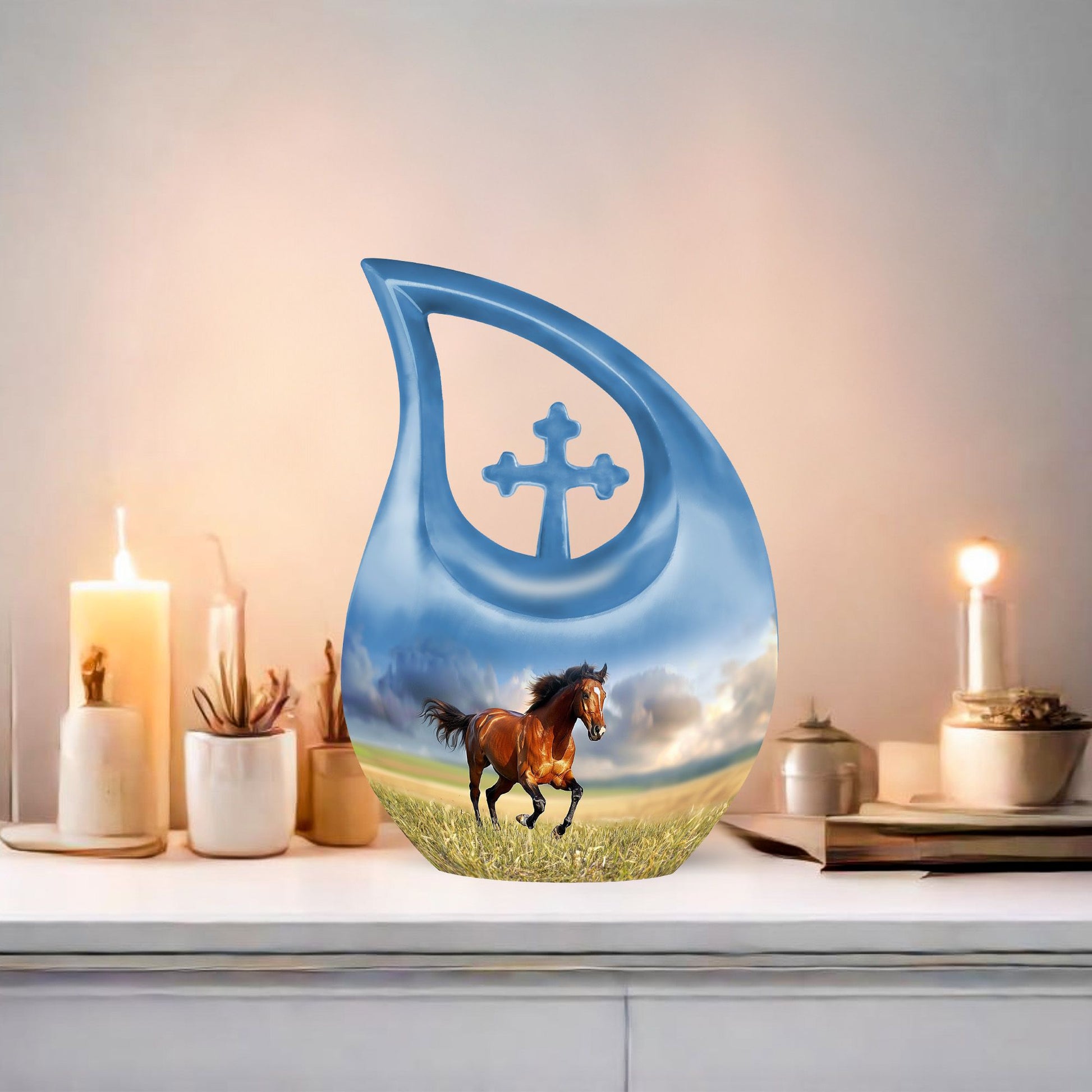 10-inch Running Horse urn