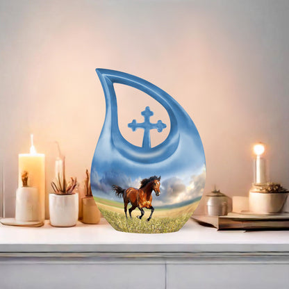 10-inch Running Horse urn