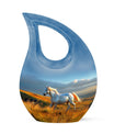 10-inch Cross Drop Runing Horse Urn