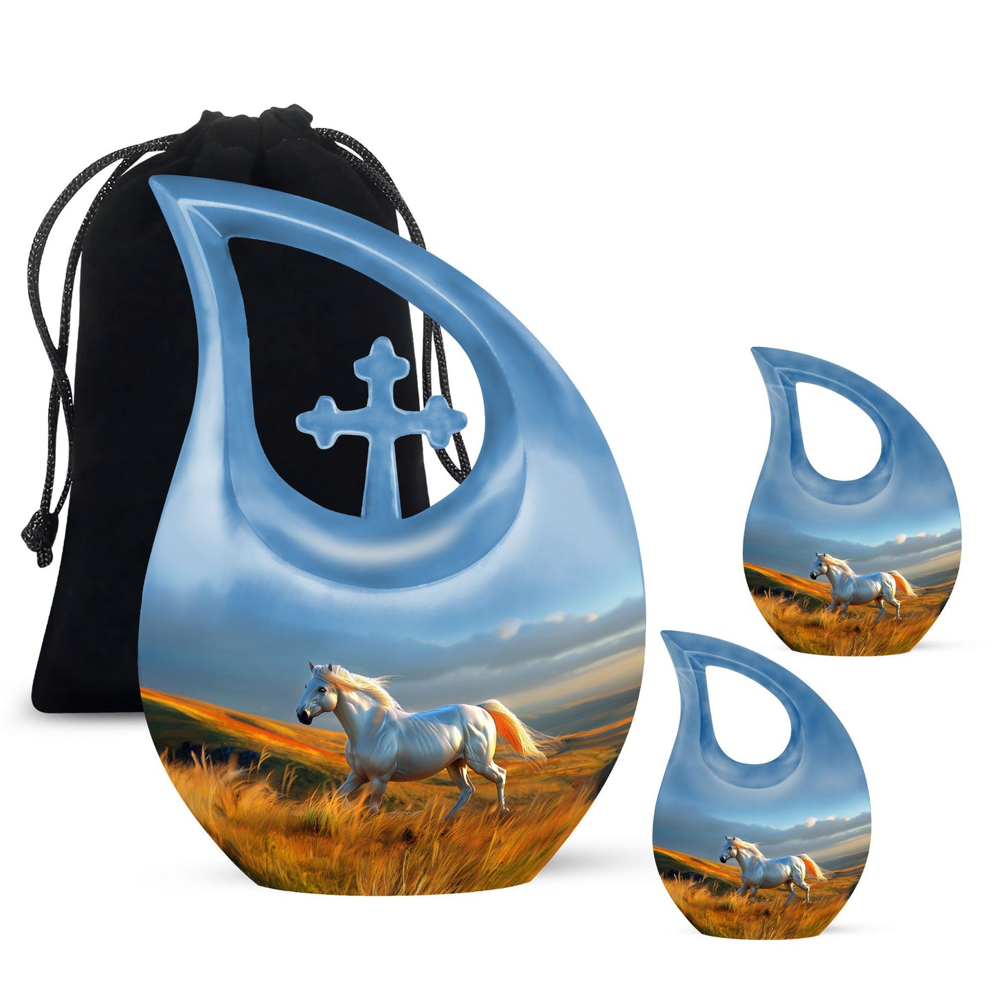 Personalized Horse Cremation Urn for Women - 10-inch, 200 cu in - Yatskia
