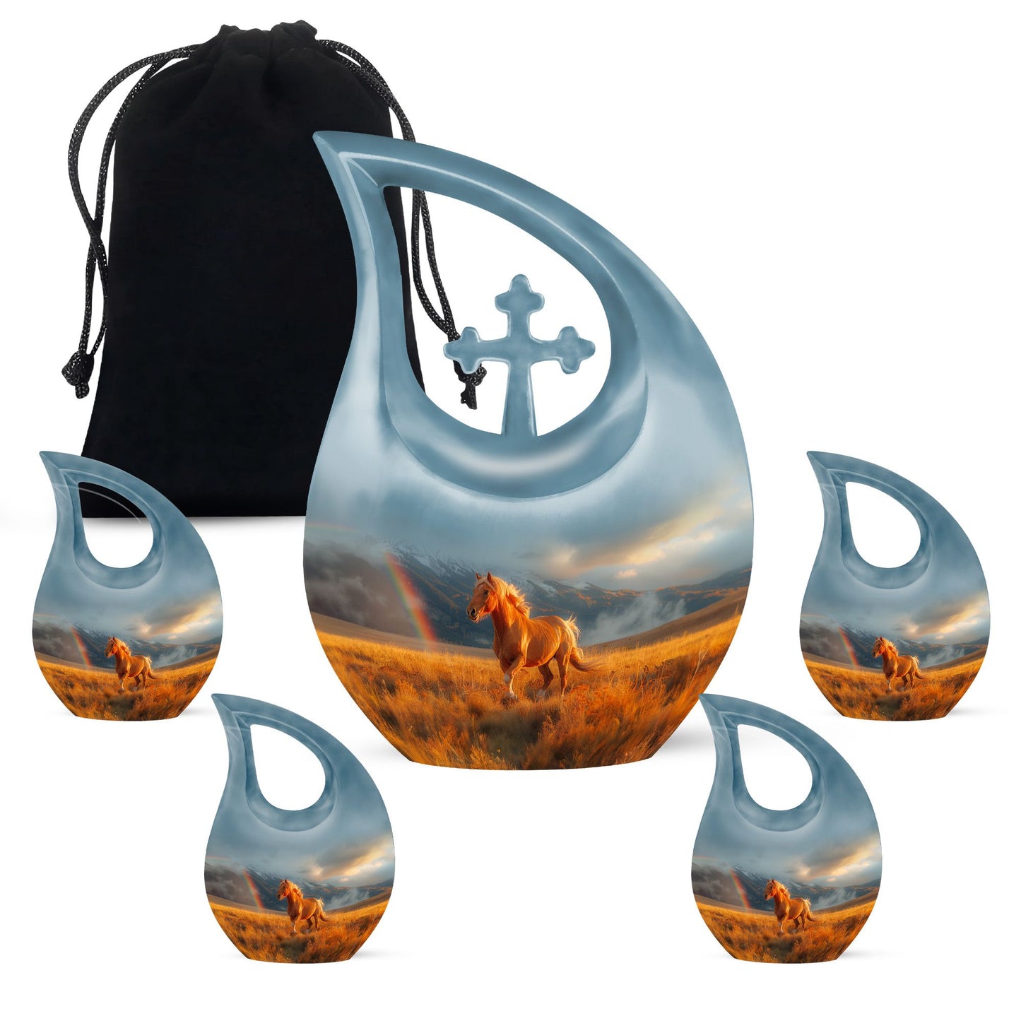 Personalized Horse Cremation Urn for Women - 10-inch, 200 cu in - Yatskia