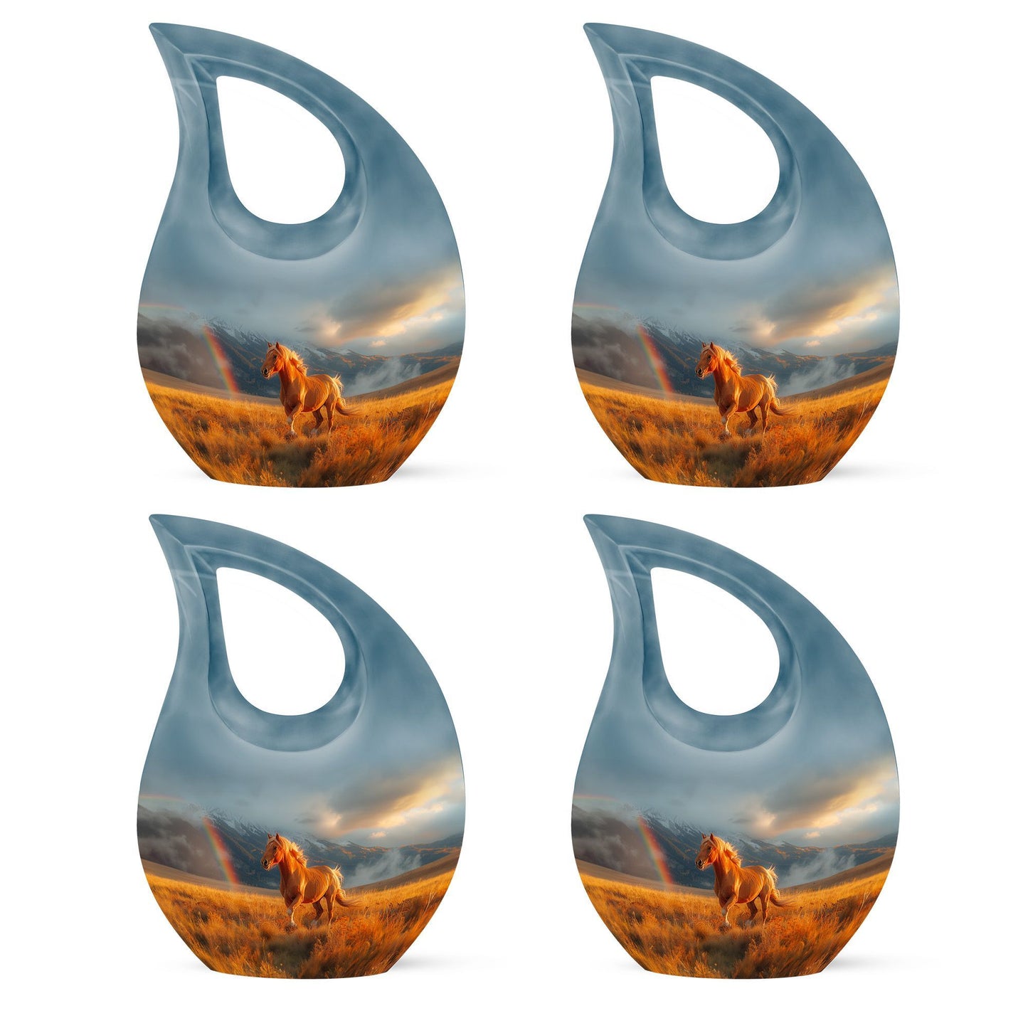 10-inch Runing Horse-themed Cross Drop Memorial Urn